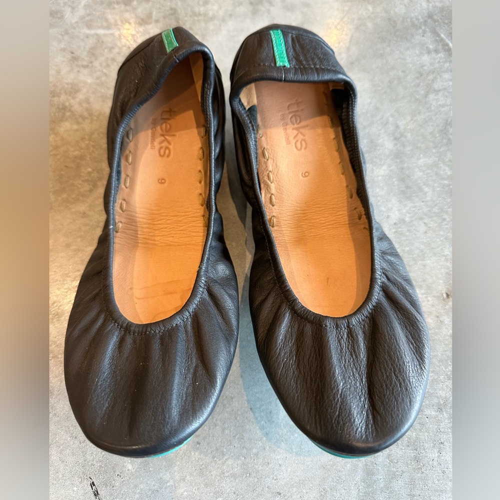 Tieks Black Leather Ballet Flats